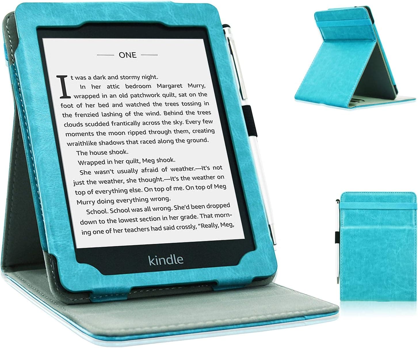 ACdream Kindle Paperwhite Case (10th Generation-2018), Stand Leather Wallet Cover Case for All New and Previous Kindle Paperwhite with Auto Wake Sleep Feather [Bonus Stylus], Sky Blue