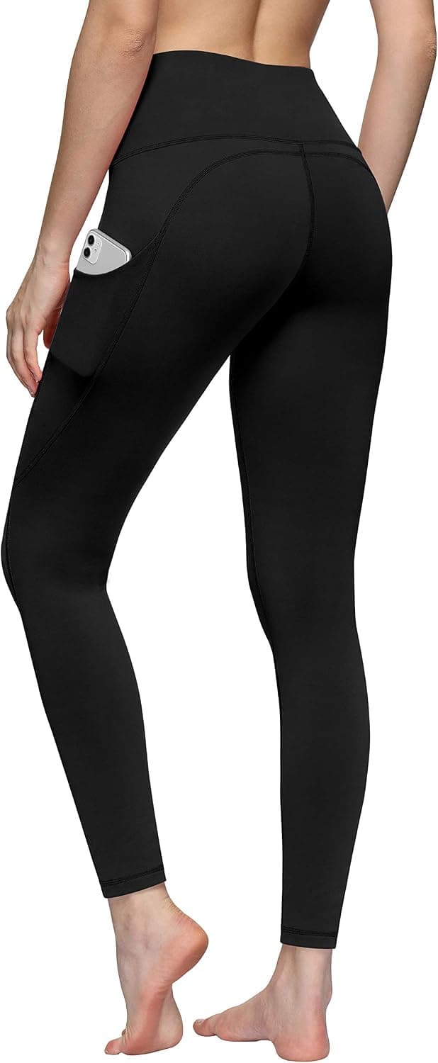 TQD High Waist Yoga Pants for Women, Pockets Workout Running Capri Leggings Pants with Tummy Control Non See Through