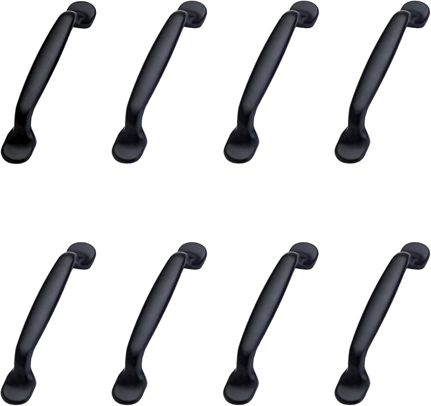 N / A LemonHo Solid Decorative Cabinet Handles Set of 8 Closet Drawer Dresser Hardware Accessories Door Pulls for Kitchen, Wardrobe, Office, Bath Room Decor, Black Traditional Hole Center 3.75 in