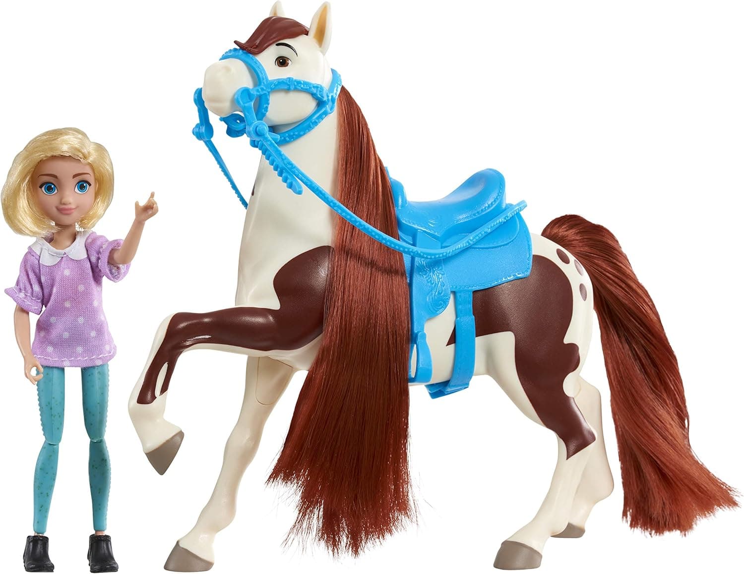 Just Play DreamWorks Spirit Riding Free Spirit Collector Doll & Horse - Abigail/Boomerang, 5 inches, Multicolor, Model:39246
