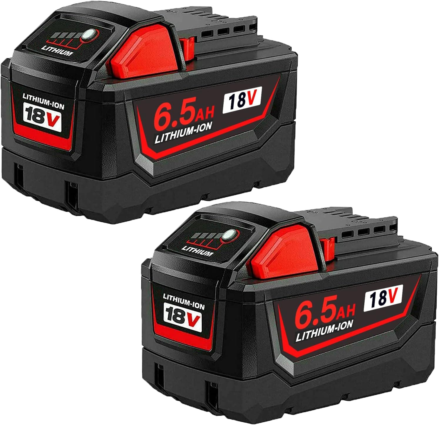 2-Packs 18V 6500mAh Replacement Battery for Milwaukee 18V Battery Lithium Compatible with Milwaukee M-18 6.5Ah Lithium Battery 48-11-1850 48-11-1862 48-11-1840 48-11-1828 48-11-1815 Cordless Tools