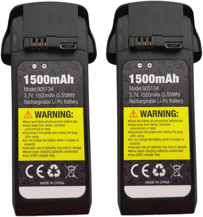 Fytoo 3.7V 1500mah Lithium Battery for UDIRC U52 U52G D50 U89S Four-axis Aircraft Parts Remote Control Drone Battery (2PCS)