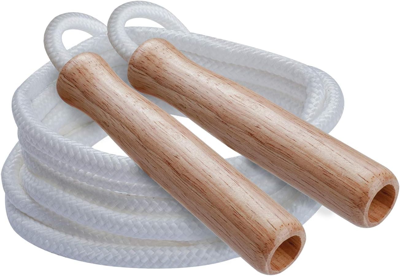 Champion Sports Wooden Handle Nylon Jump Rope