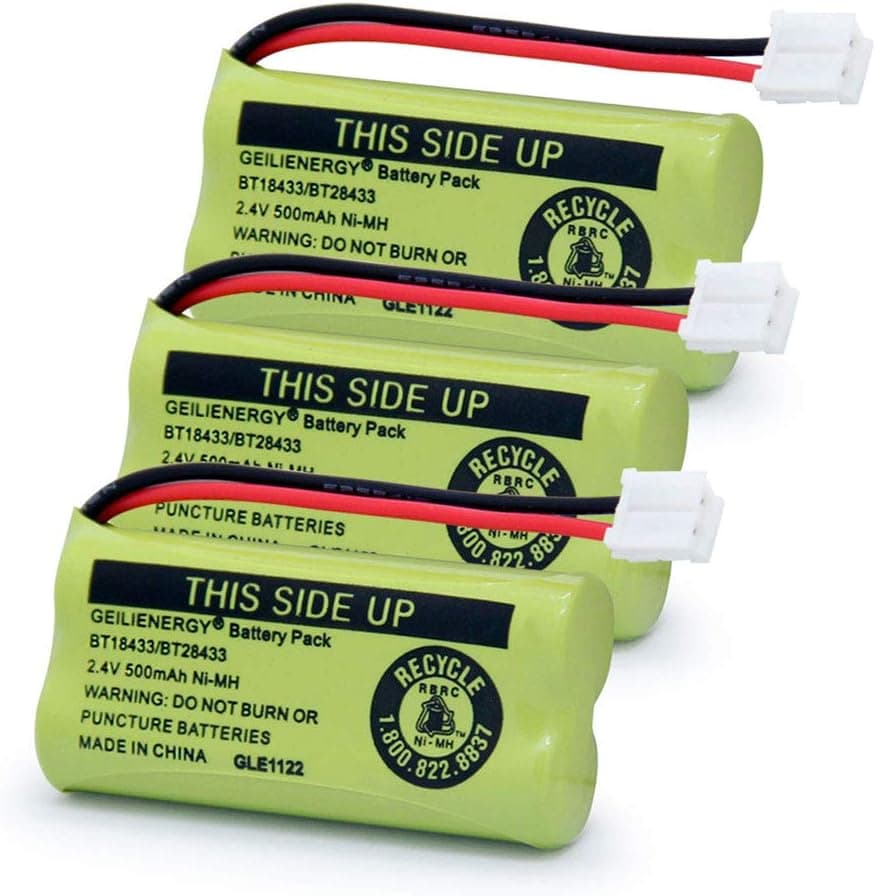 GEILIENERGY BT18433 BT-18433 BT184342 BT-184342 BT1011 BT-1011 Replacement Battery Compatible with AT&T and Vtech BT-8300 BATT-6010 89-1326-00-00 89-1330-01-00 CPH-515D Cordless Phone(Pack of 3)