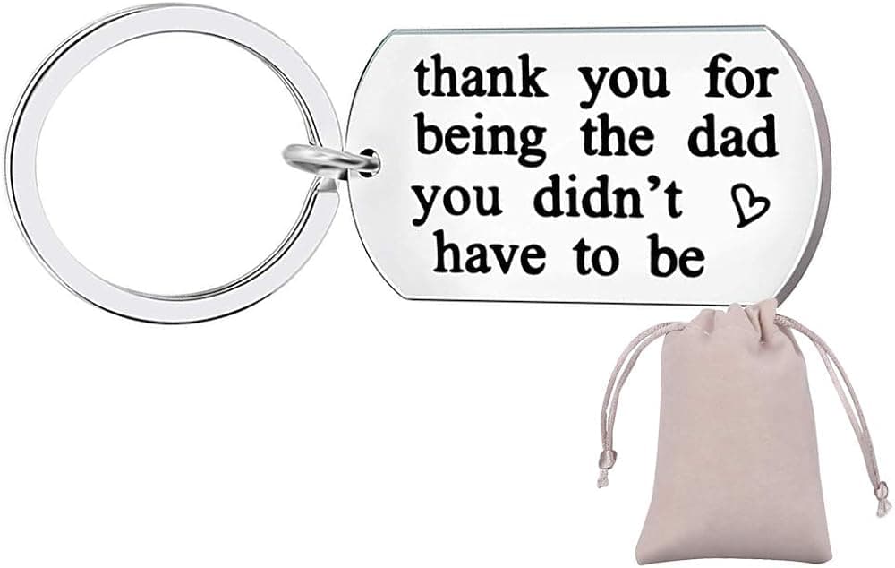 Stepdad Gifts from Daughter or Son, Father's Day Gifts for Step Father Step Dad Gift from Stepdaughter or Stepson Step Dad Keychain Papa Birthday Gift