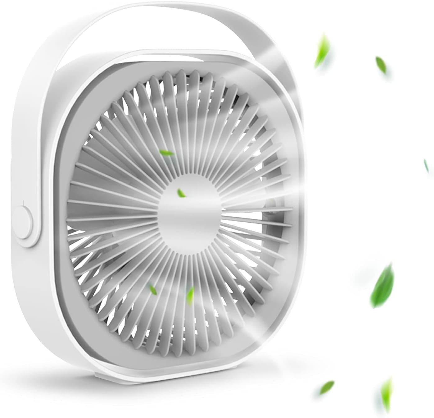 PFCT-U Desk Fan, Portable Small Personal Desktop Fan 8-Inch Mini Quiet USB Table Fan, Strong Wind Cooling 3 Speeds Adjustable for Bedroom Home Office Outdoor Travel Camping