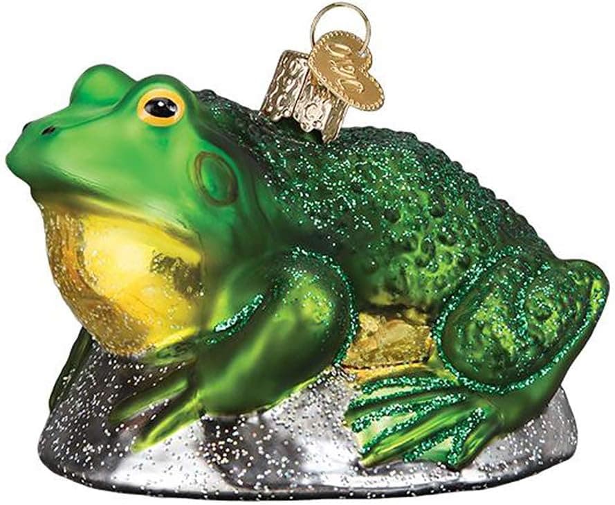 Old World Christmas Ornaments Bull Frog Glass Blown Ornaments for Christmas Tree