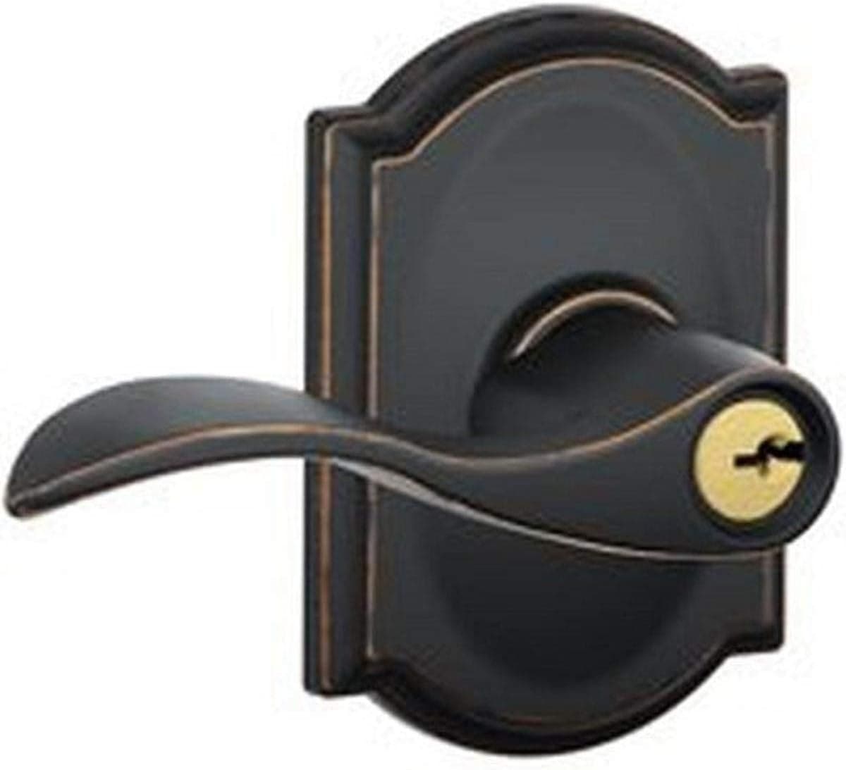 INGERSOLL-RAND F51 V Acc 716 CAM Keyed Metal Wave Shape Entry Lever Lockset, Aged Bronze