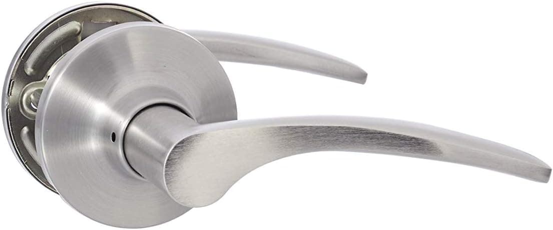 Amazon Basics Closet Door Lever, Curve, Satin Nickel