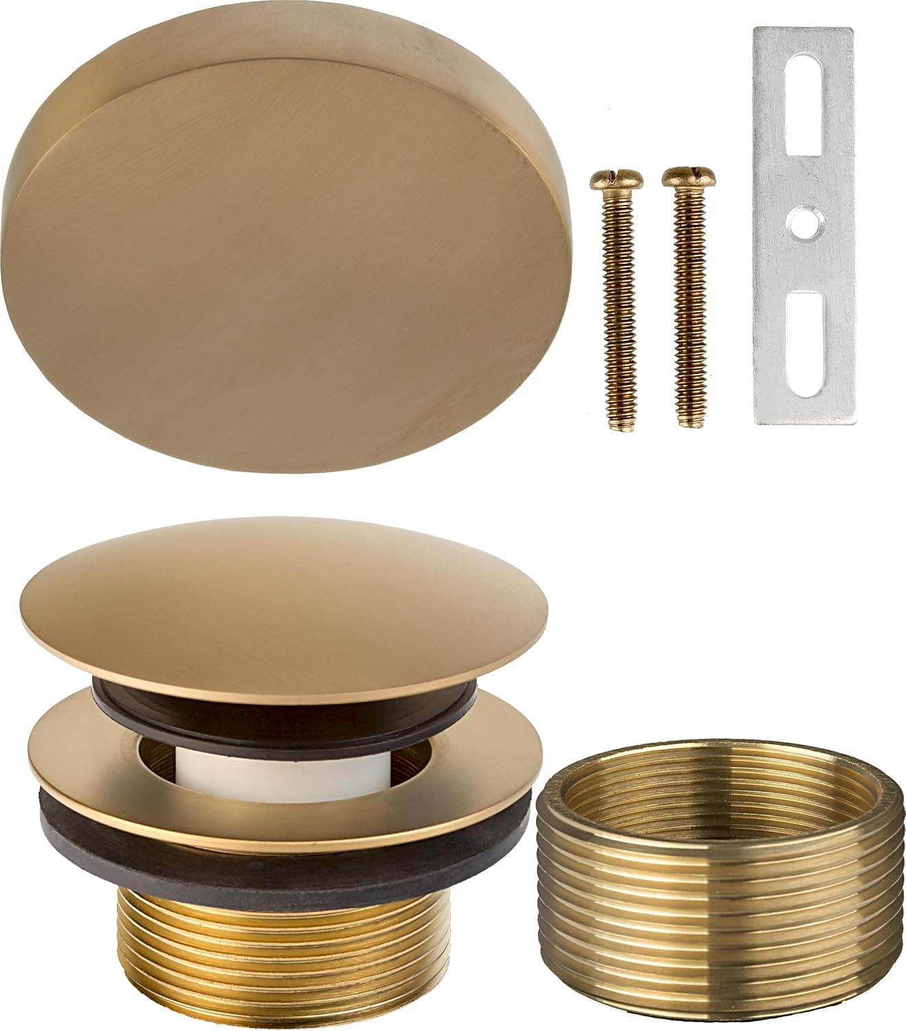 1-1/2” x 1-1/4” (1-3/8 inch) Modern Mushroom Bath Waste Trim (Tub Drain and Faceplate)- PVD Satin Bronze