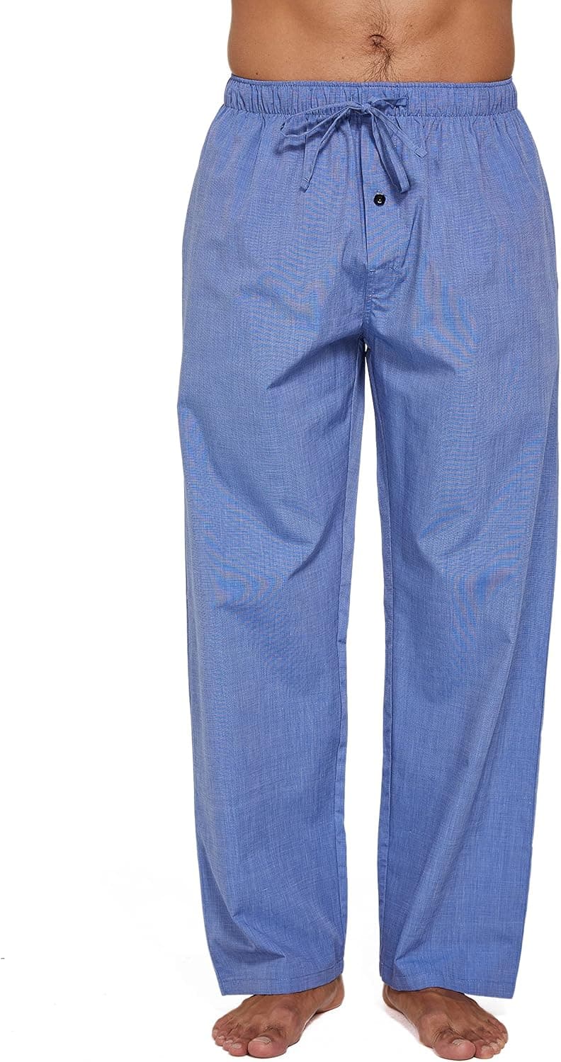 CYZ Mens 100% Cotton Pajama Pants Sleep Lounge Pajamas for Men Woven pj Pants