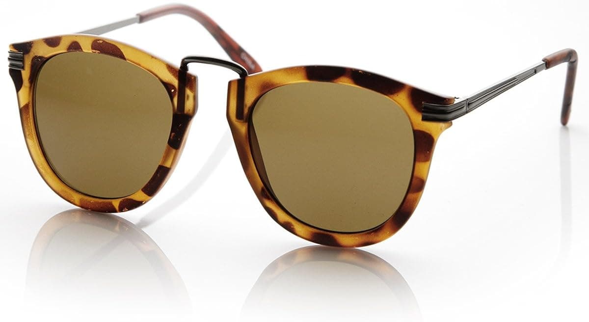 zeroUV Designer Inspired Rounded P3 Sunglasses with Metal Arms