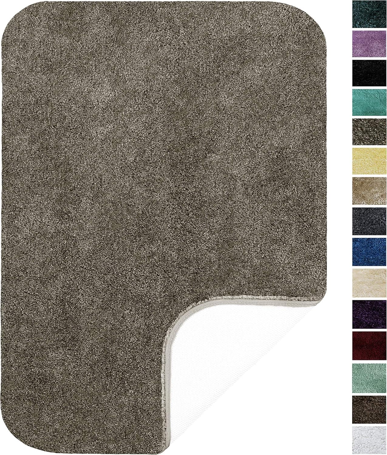 Maples Rugs ColorSoft Non Slip Washable & Quick Dry Soft Bathroom Rugs [Made in USA], 17" x 24", Mocha Latte