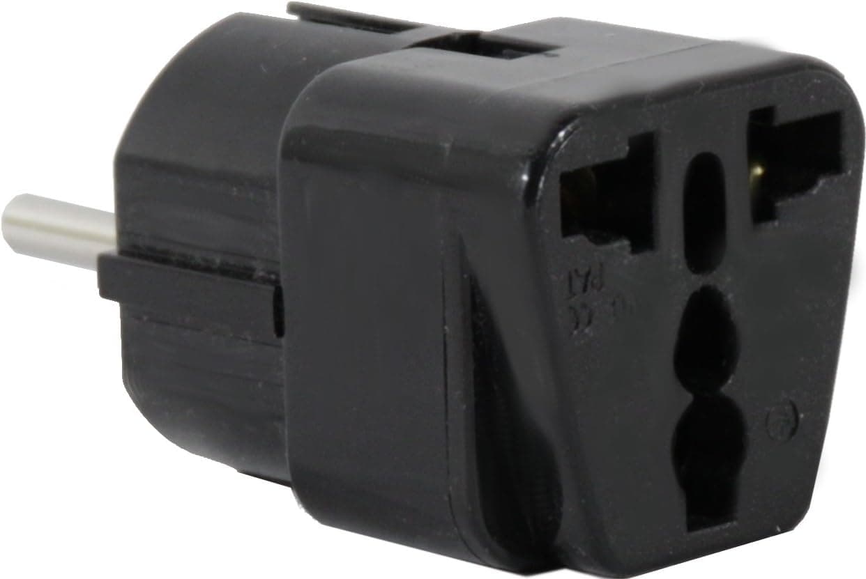 US to SPAIN Travel Adapter Plug for USA/Universal to EUROPE Type E (C/F) Power Plugs Pack of 1