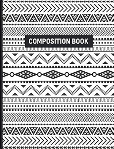 Composition Notebook: Tribal Print | 120 7.44” x 9.69” Wide Ruled Pages | Great School Workbook For Kids, Teens, College Students and Writers