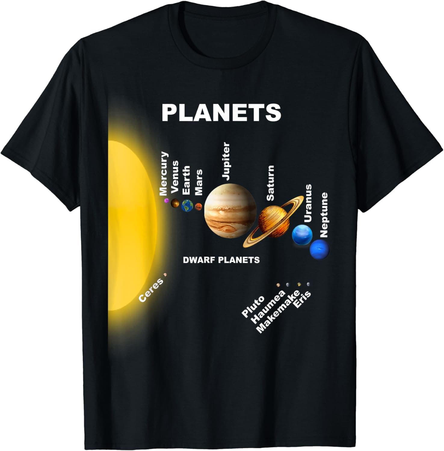 Solar System Shirt Planets Relative To The Sun T-Shirt