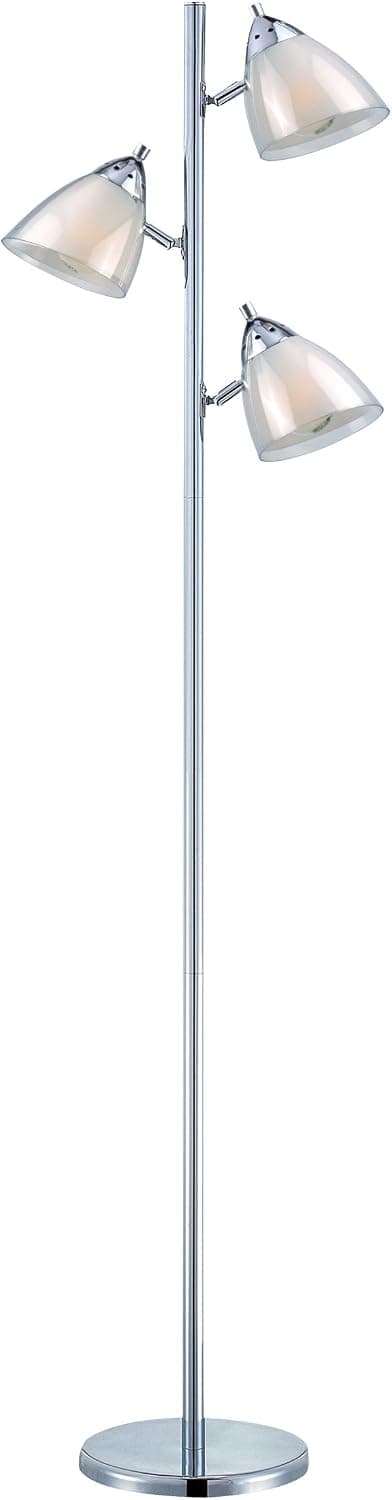 Lite Source LS-81615A/WHT Selika II 3-Lite Floor LAMP, Chrome