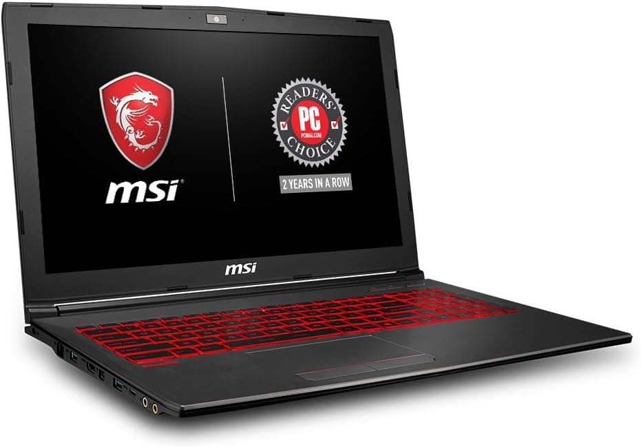 MSI GV62 8RC-035 15.6" Thin and Light Gaming Laptop GTX 1050 2G i7-8750H (6 Cores) 16GB 256GB SSD + 1TB Windows 10 64 bit