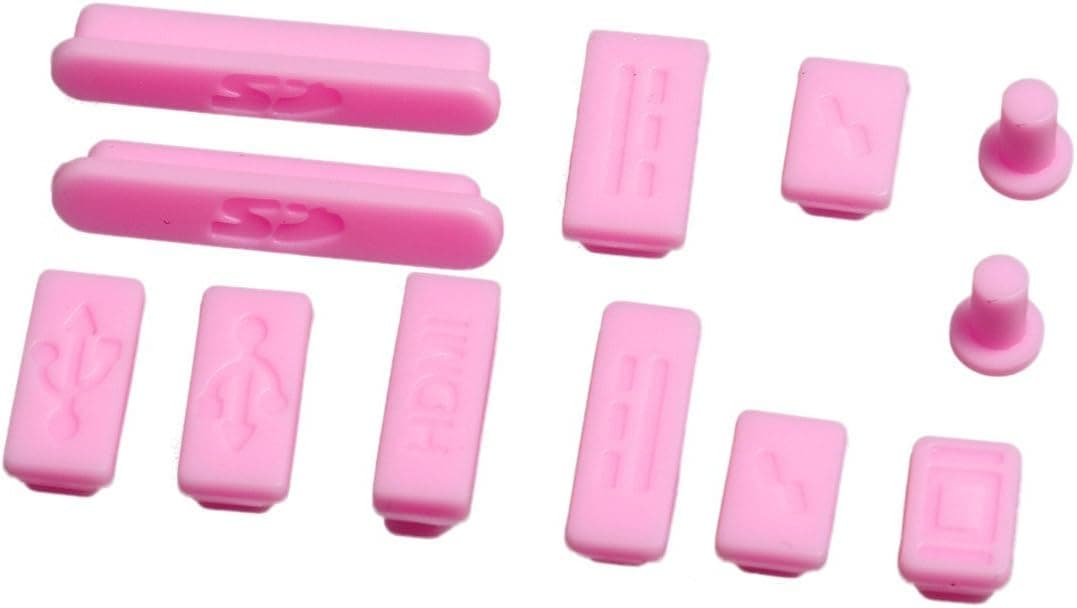 LENTION Silicone Rubber Anti-Dust Port Plugs Compatible with MacBook Pro (Retina, 13-inch, 2012 to 2015), MacBook Pro (Retina, 15-inch, 2012 to 2015), MacBook Air 11/13 (2009-2017) (Pink, 3 Pack)