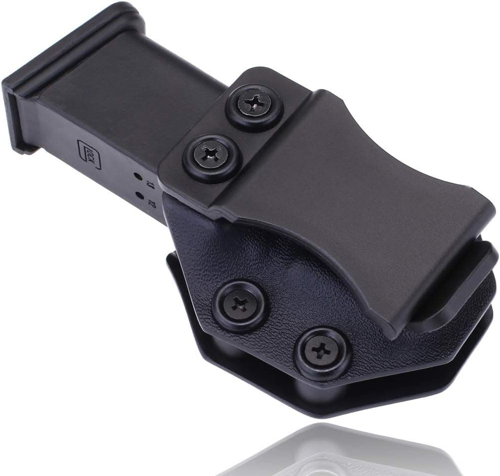 Yankai Iwb Magazine Kydex Holster Mag Carrier Pouch Holder for Glock 17 19 22 23 26 27 31 32 43 Inside The Waistband Concealed Carry 9mm Magazine Clip
