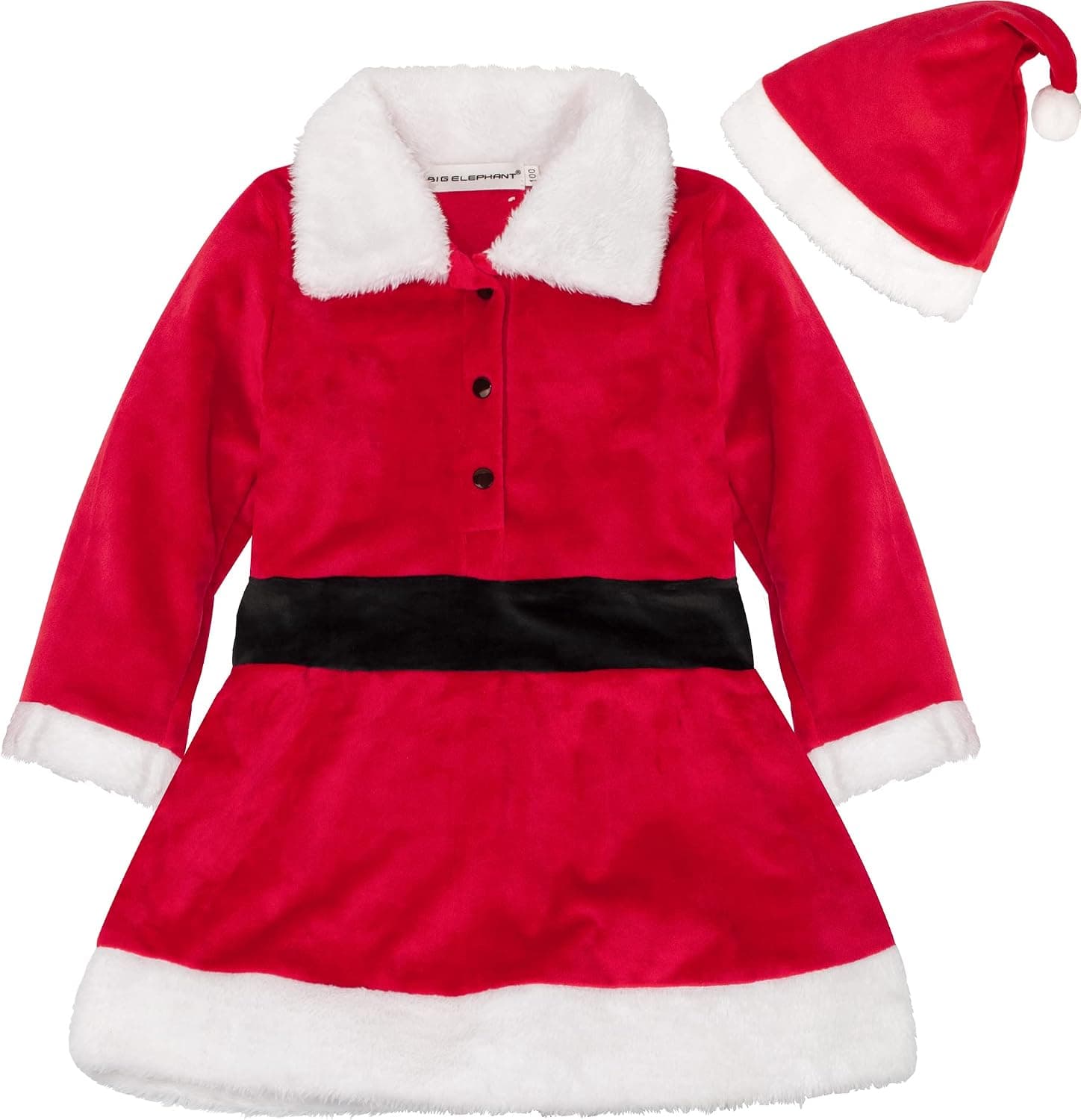 BIG ELEPHANT Unisex Baby 1 Piece Warm Christmas Long Sleeve Romper Pajama with Hat