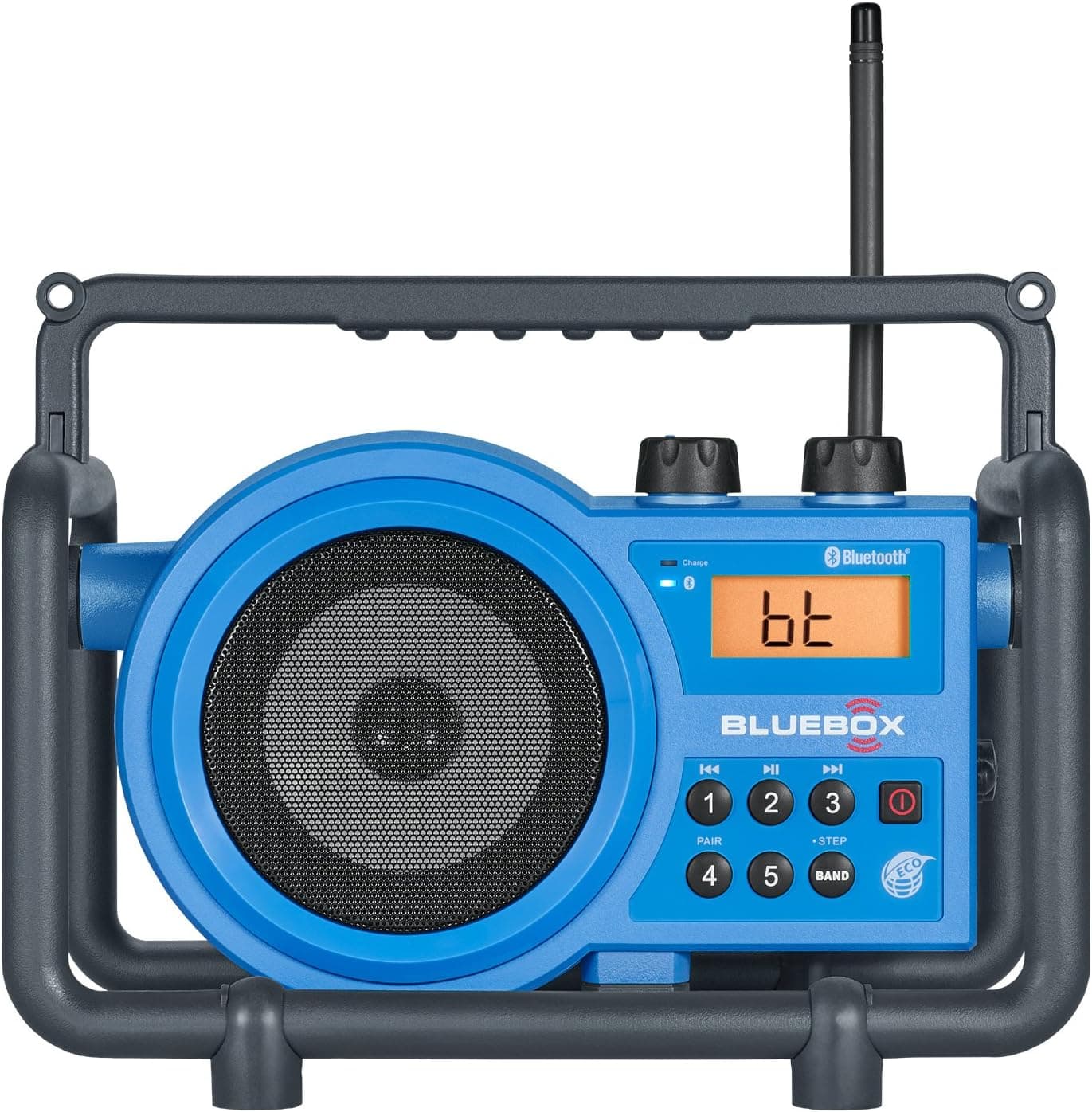 Sangean Portable Bluetooth Water Resistant Ultra Rugged AM/FM Radio Receiver with Large Easy to Read Backlit LCD Display
