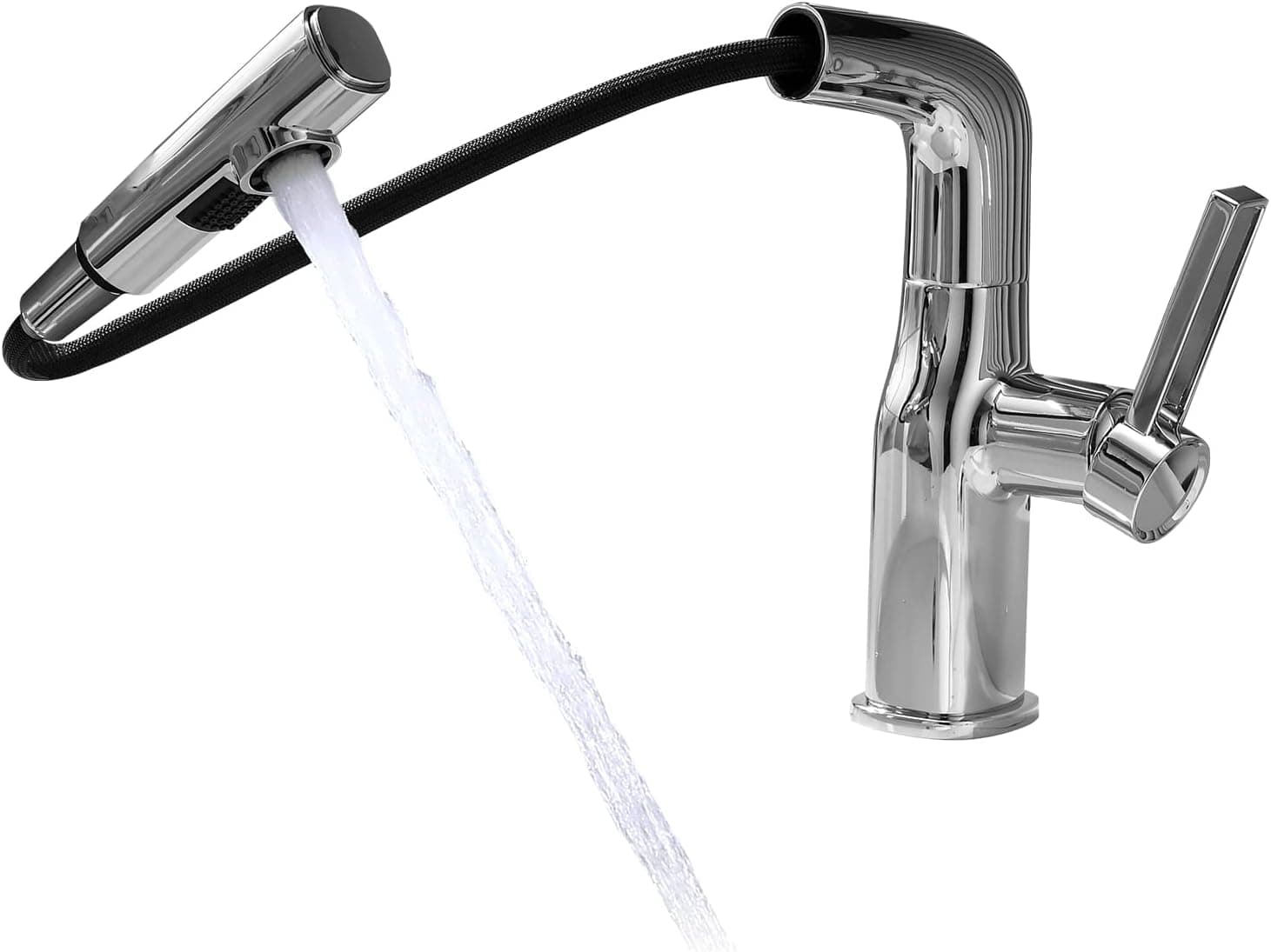 Bathroom Faucet Chrome Faucet for Sink 1 Hole Faucet for Bathroom Sink Single Handle Lavatory Faucets Single Hole Bathroom Sink Faucet with Pull and Lift Type