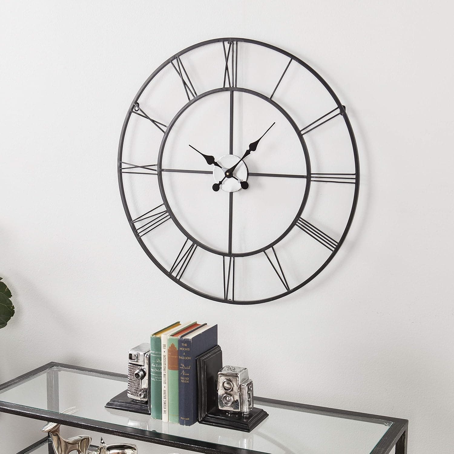 SEI Furniture Centurian Decorative Large Wall Clock - Roman Numerals - Classic Numeral Design