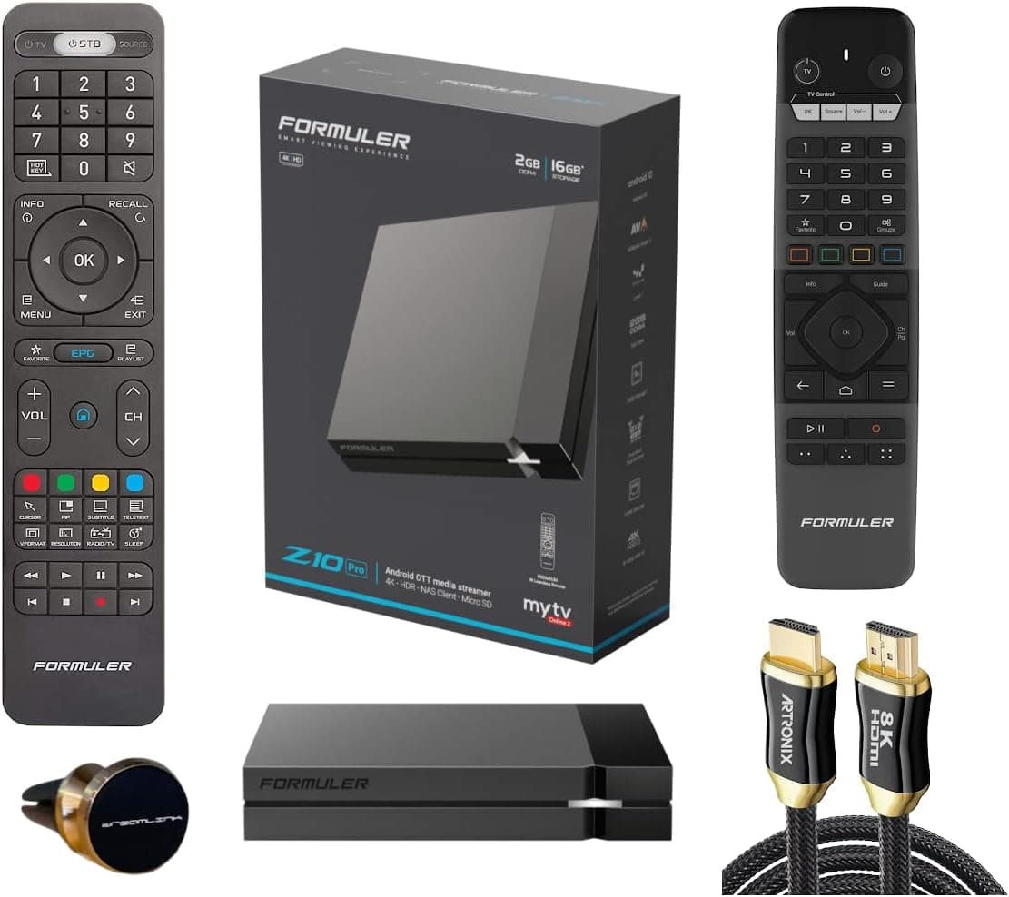 Formuler Z10 Pro Android 10 Dual Band 5G LAN 2GB Ram 16GB ROM 4K + Extra 8K HDMI Cable + Extra Premium Remote Control + Extra Magnetic Phone Car Mount