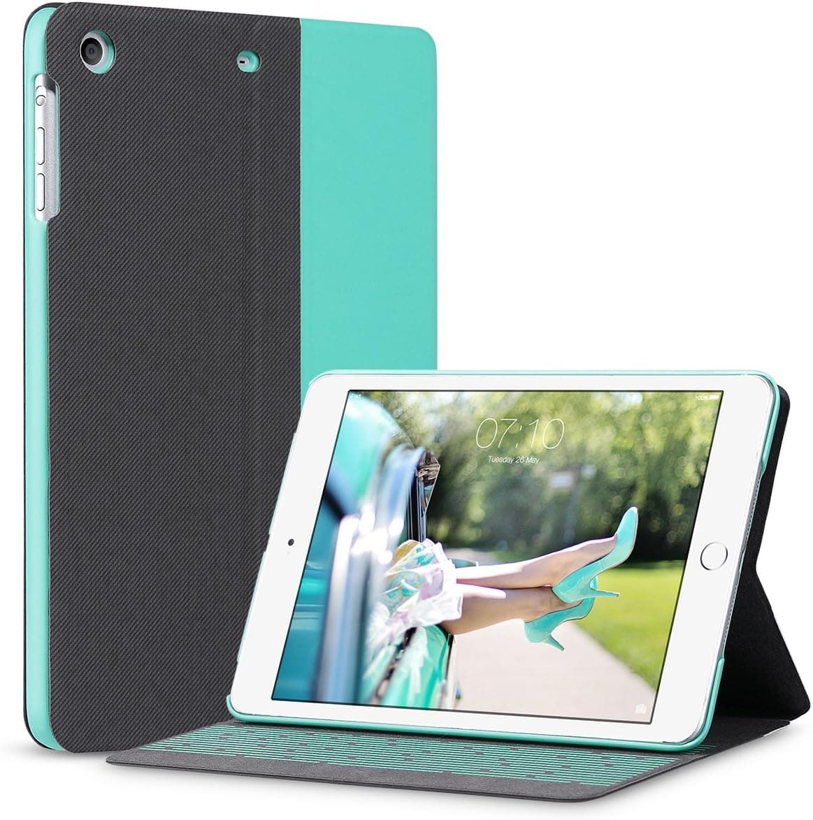 ULAK iPad Mini 2 Case,iPad Mini Case,iPad Mini 3 Case, Slim PU Leather Folding Stand Folio Case Smart Cover for Apple iPad Mini 1/2/3 Lightweight with Auto Sleep/Wake Function (Mint Green)