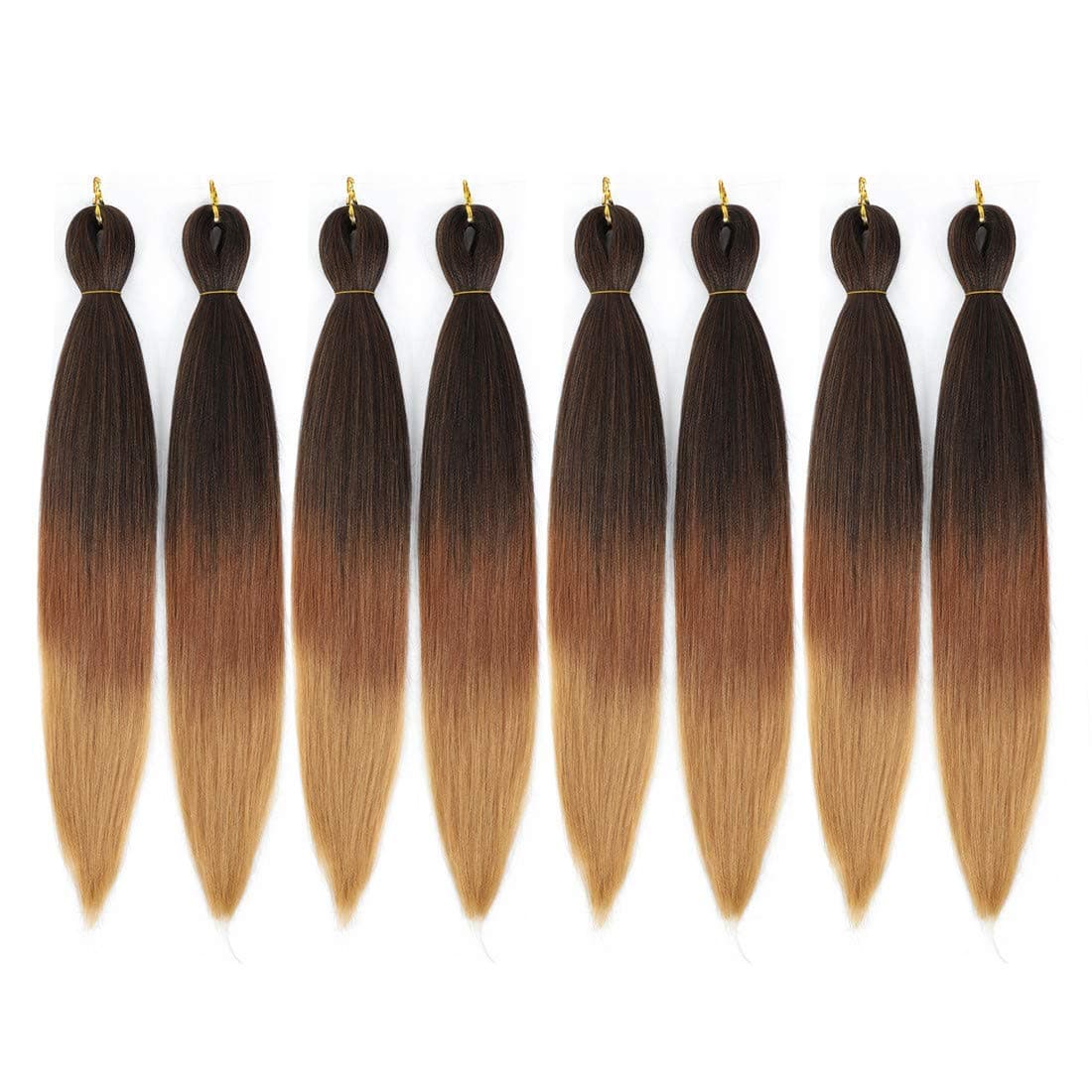 Synthetic Braiding Hair Kanekalon Ombre Braiding Hair Crochet Braids Twist Hair Extensions 8Pieces/Lot 24" (1B/30/27)