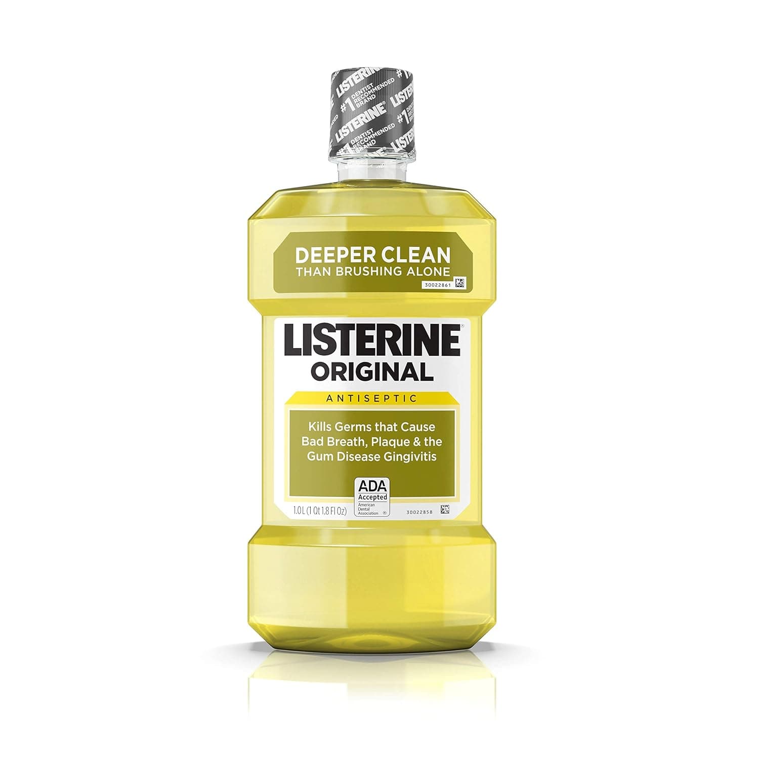 Listerine Original Oral Care Antiseptic Mouthwash with Germ-Killing Formula to Fight Bad Breath, Plaque and Gingivitis, 1 L