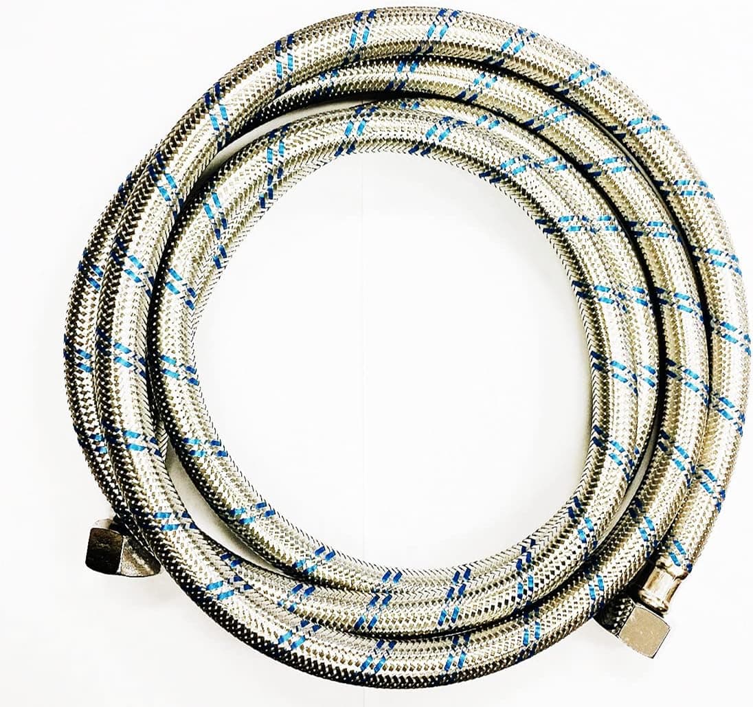Faucet Connector Stainless Steel, Braided 1/2" x 1/2" x 6ft Cold Water Supply