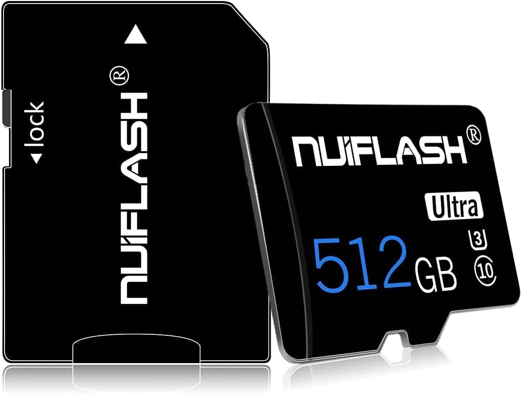 512GB Micro SD Card (Class 10 High Speed) SD Memory Card 512GB TF Card with Adapter for Camera, Phone, Computer, Surveillance,Drone
