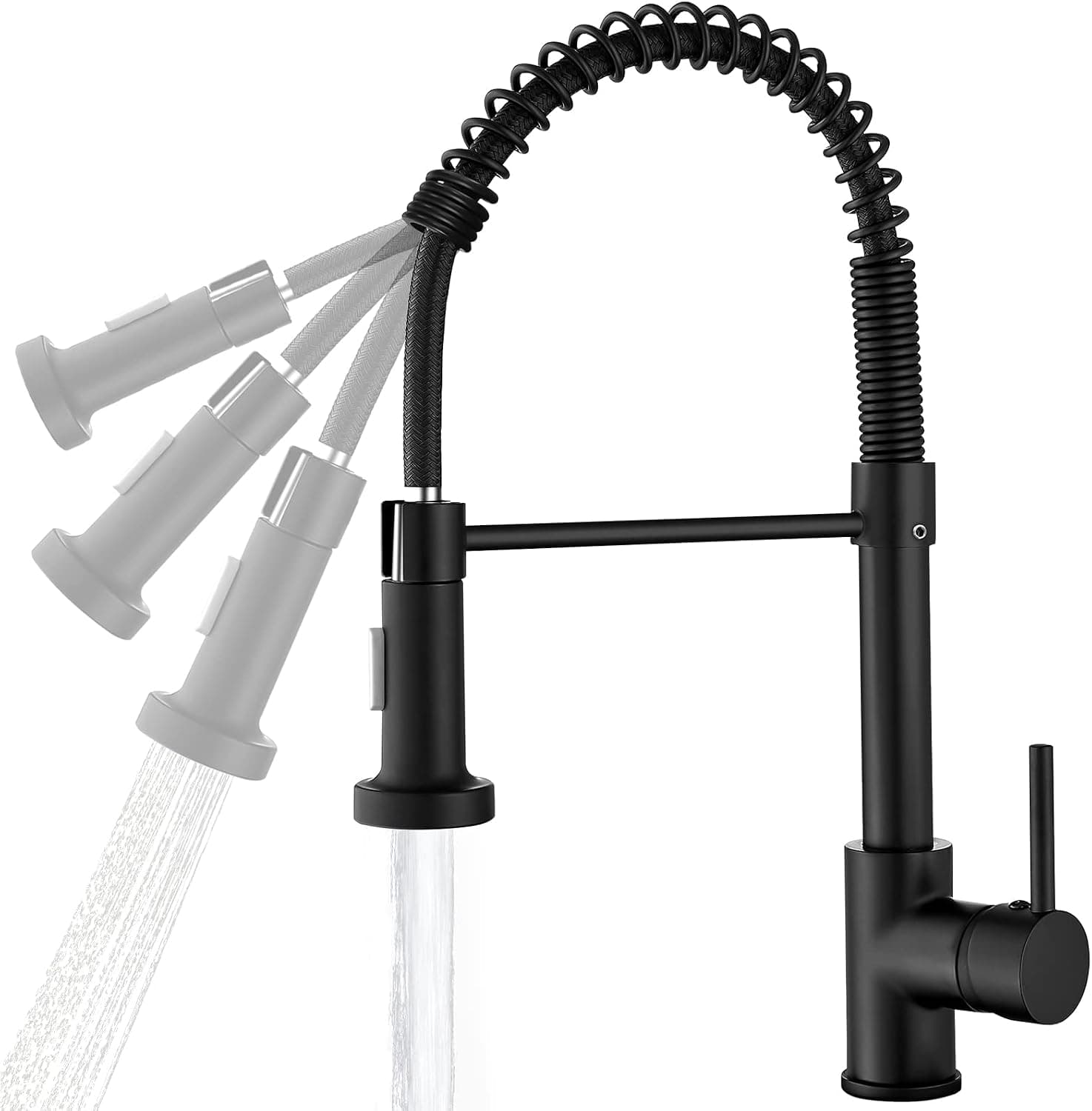 Kitchen Faucets with Pull Out Sprayer (Matte Black)