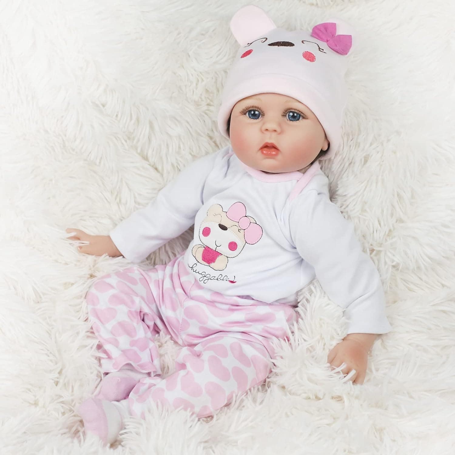 Reborn Baby Dolls 22 inch Realistic Newborn Baby Dolls - Lifelike Weighted Soft Silicone Doll Girls with Doll Clothes & Accessories for Age 3+