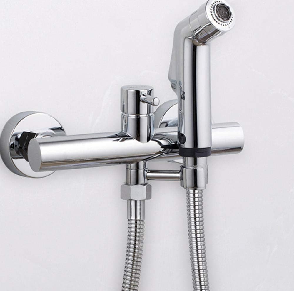 Hand Held Bidet Toilet Sprayer Kit -Copper hot and Cold Rinse Body Cleaning Body Bidet Nozzle Mixing Valve Faucet Set-A