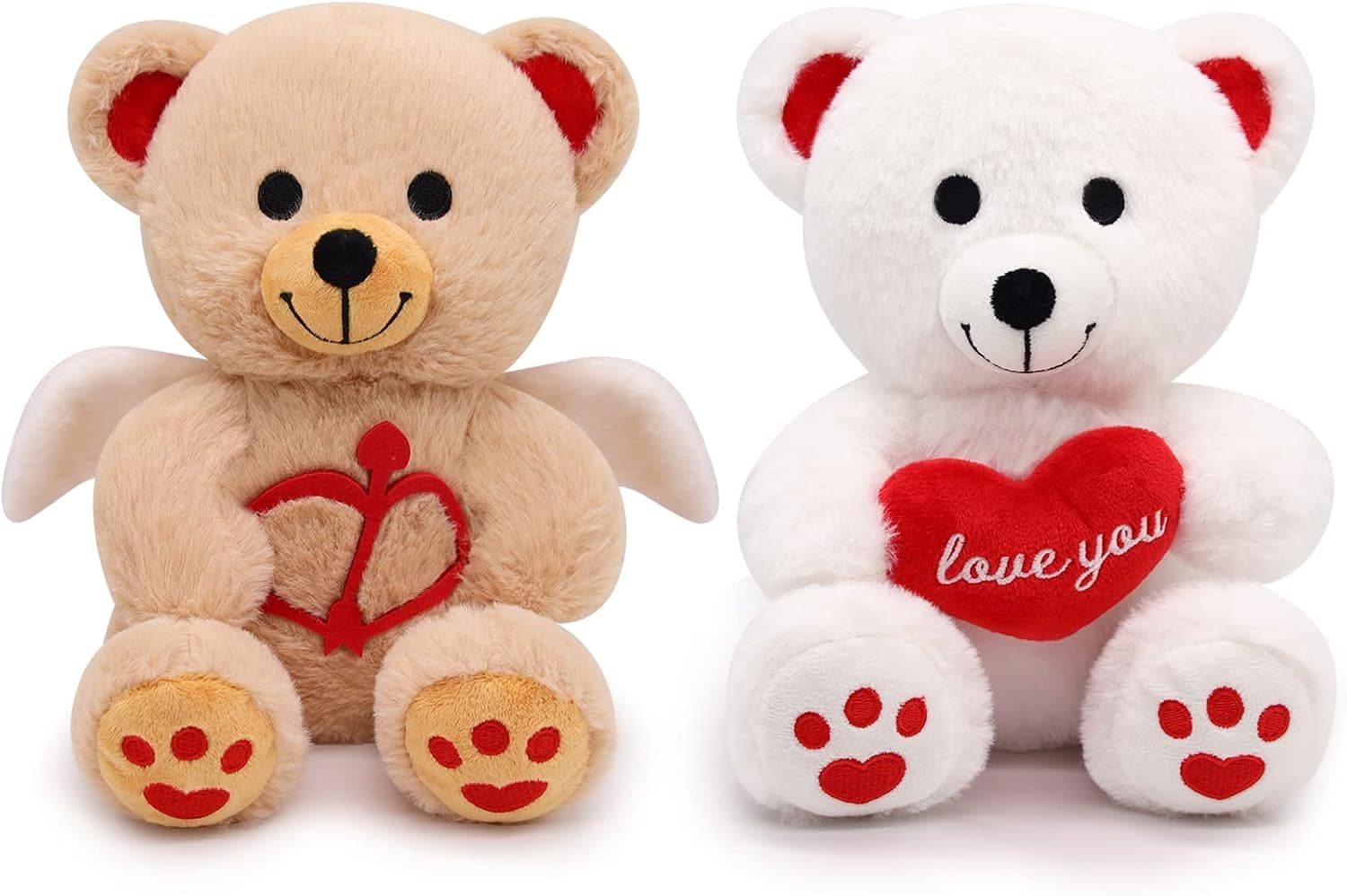 Valentines Day Gifts for Her, 2Pcs Teddy Bear Stuffed Animal, I Love YouTeddy Bear is a Beautiful Gift for Kids, Wife, Lover, Perfect for Valentine's Day, Birthday Home Decoration