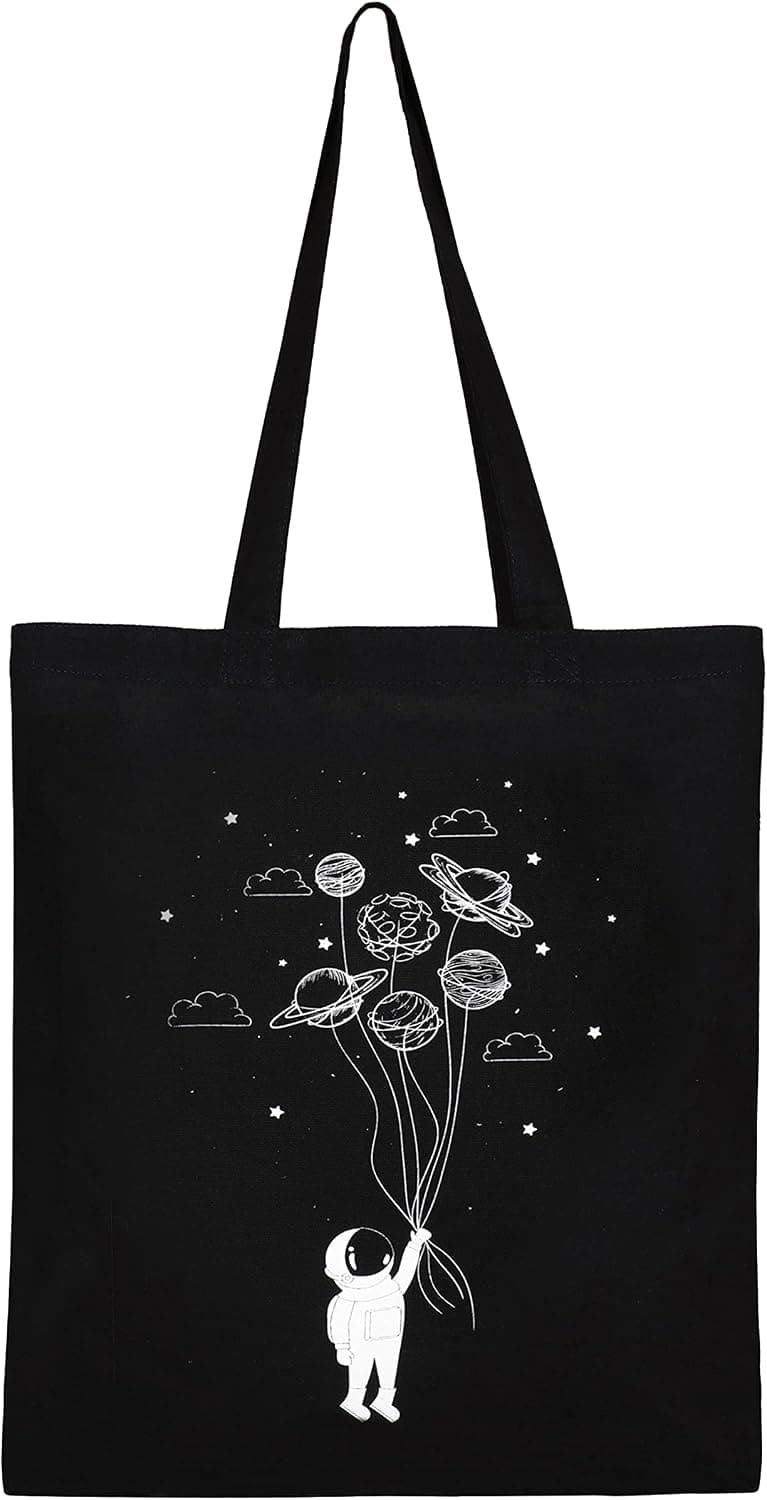 Eco Right Aesthetic Canvas Tote Bag for Women, Cute, Trendy & Reusable Cotton Bags for School, Shopping, Gym, Library and Beach, Perfect for Groceries, Gifts for Teachers