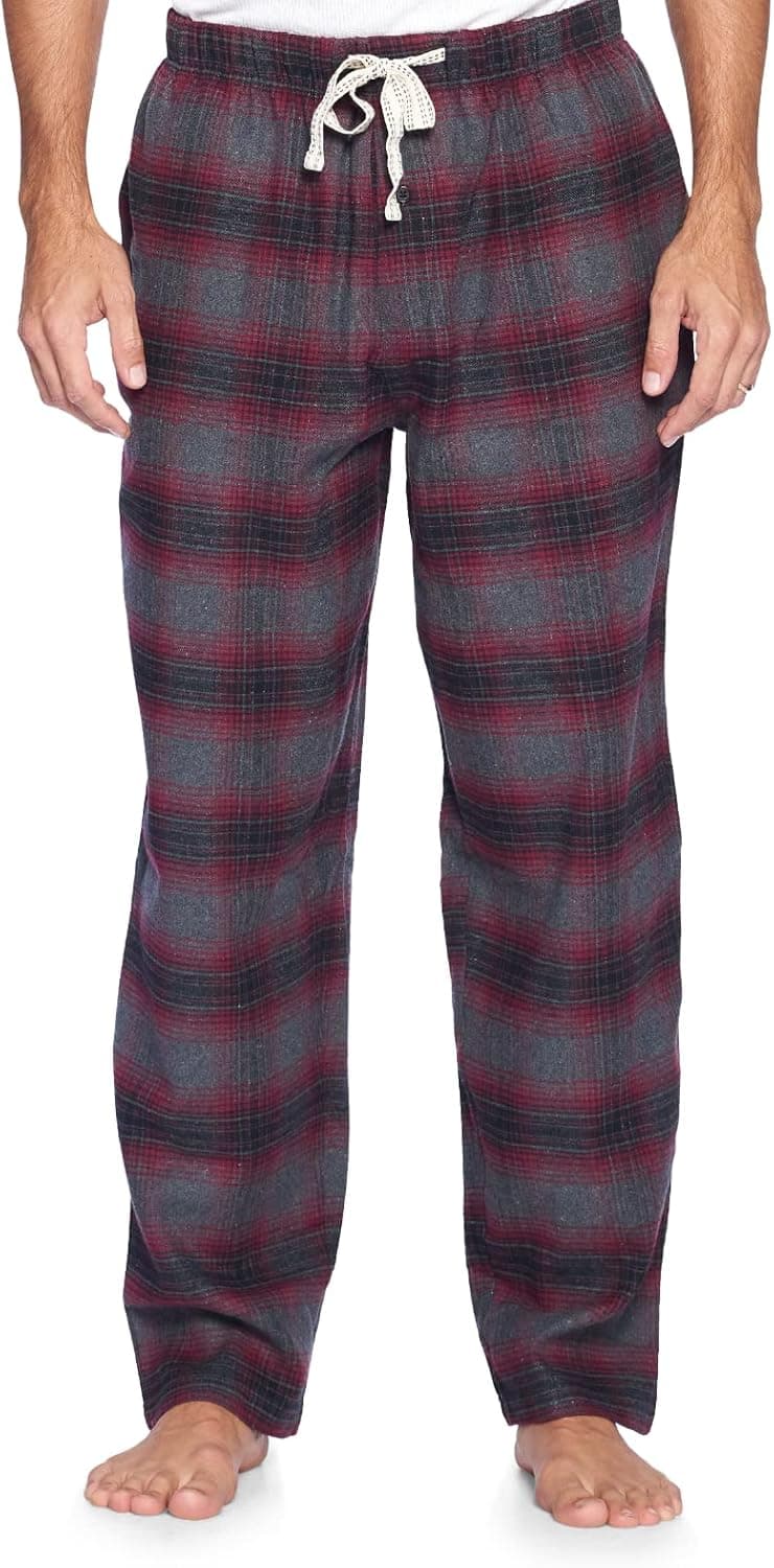 Ashford & Brooks Mens Super Soft Flannel Plaid Pajama Sleep Pants