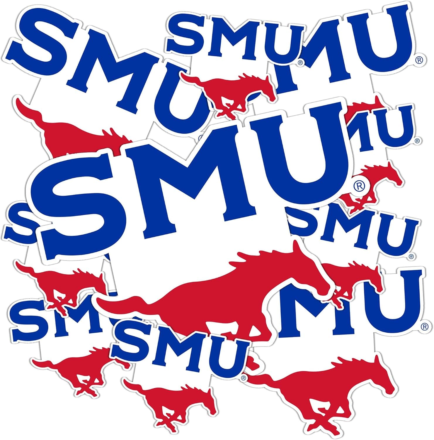 Southern Methodist University Sticker SMU Mustangs Stickers Vinyl Decals Laptop Water Bottle Car Scrapbook T3 (Type 3-1)