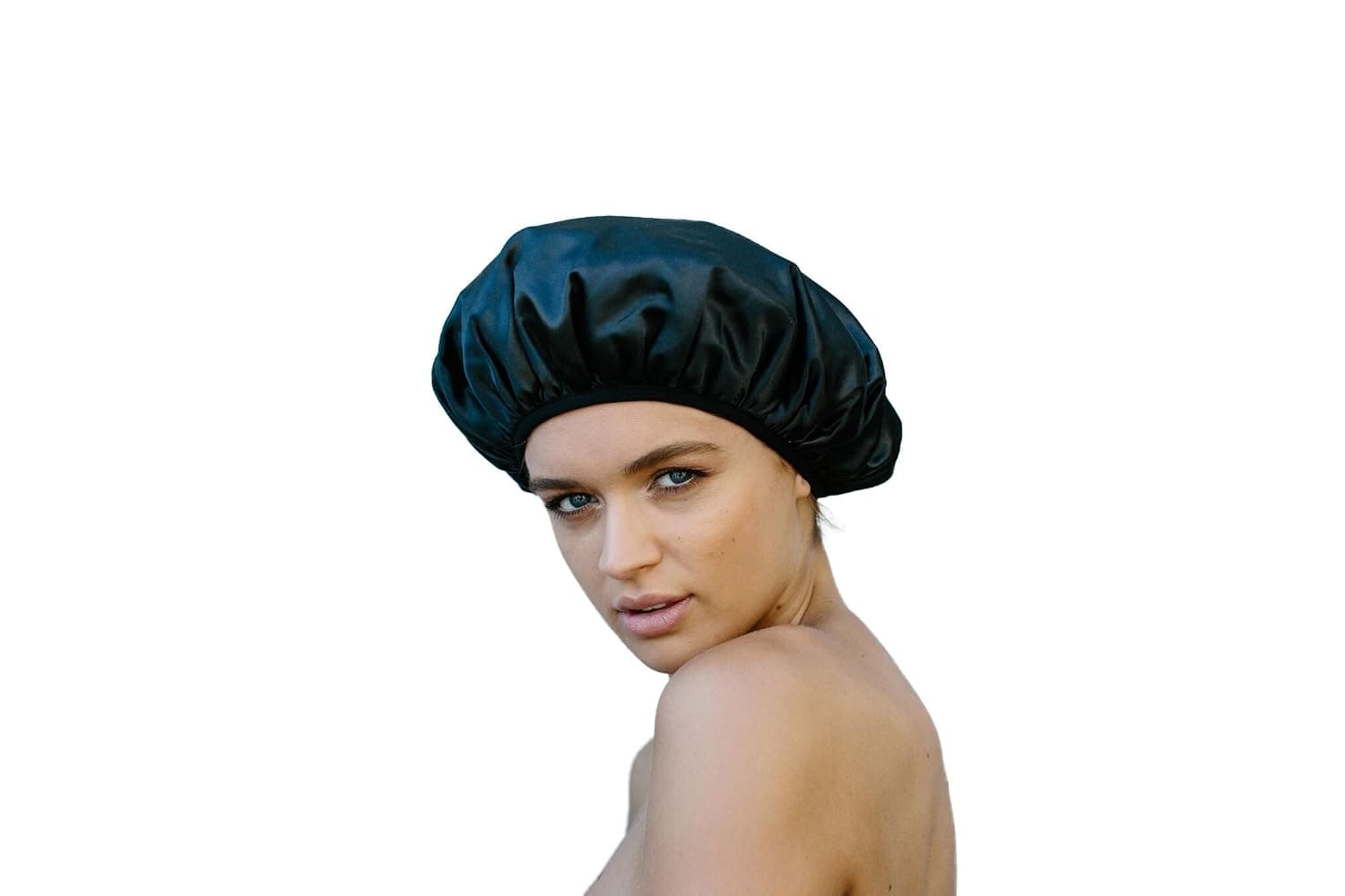 Dilly's Collections Extra Large Shower Cap - Triple Layer - Extra Protection - Saves The Blow Out - Preserves Hair Treatment - XL Black shower Cap