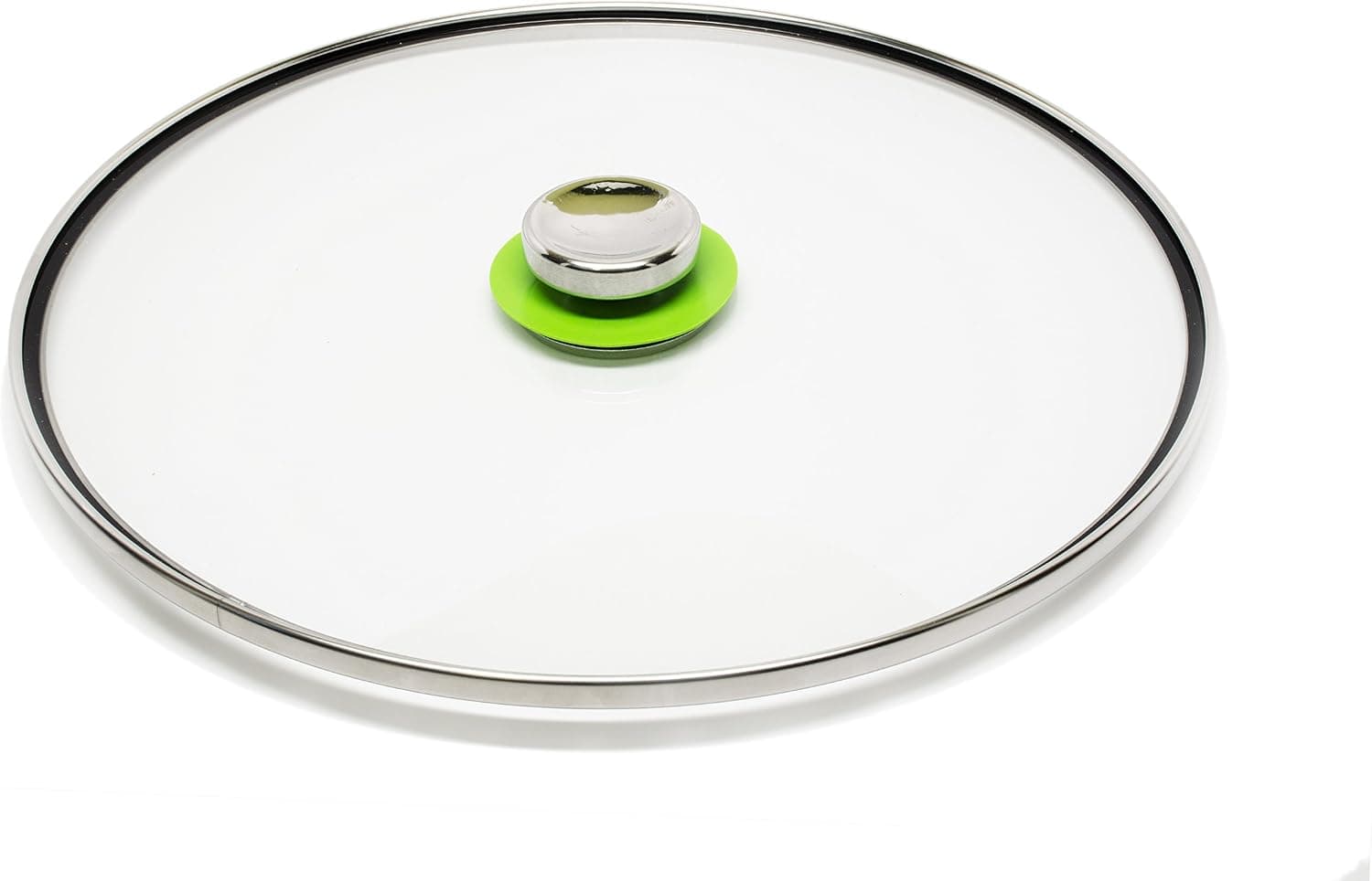 Quicklids Large Universal Glass Pot Lid with Cool-Touch Knob Anniversary Edition, 12.25", Green