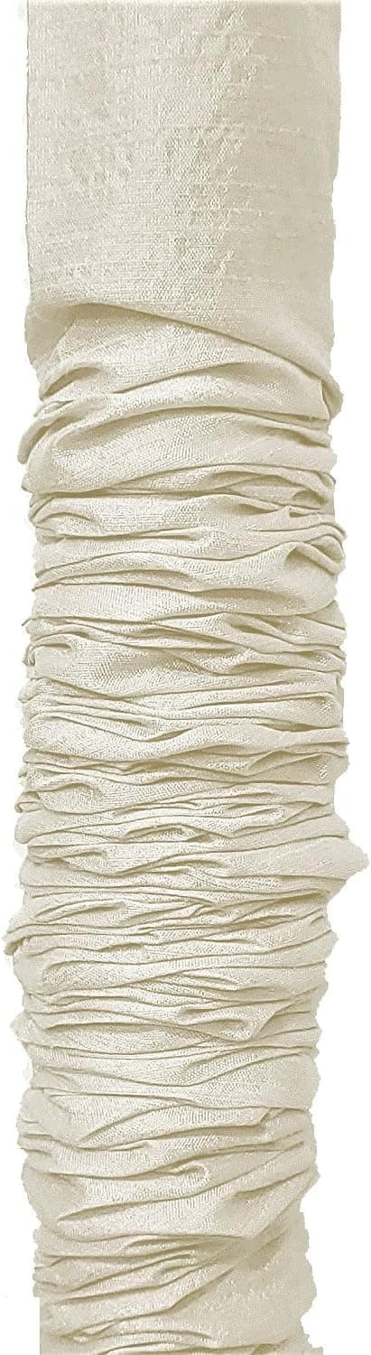 Cord & Chain Cover, 9 feet tube type, Dupioni Faux Silk Fabric, Use for Chandelier, Lighting, Wires (Off-White)