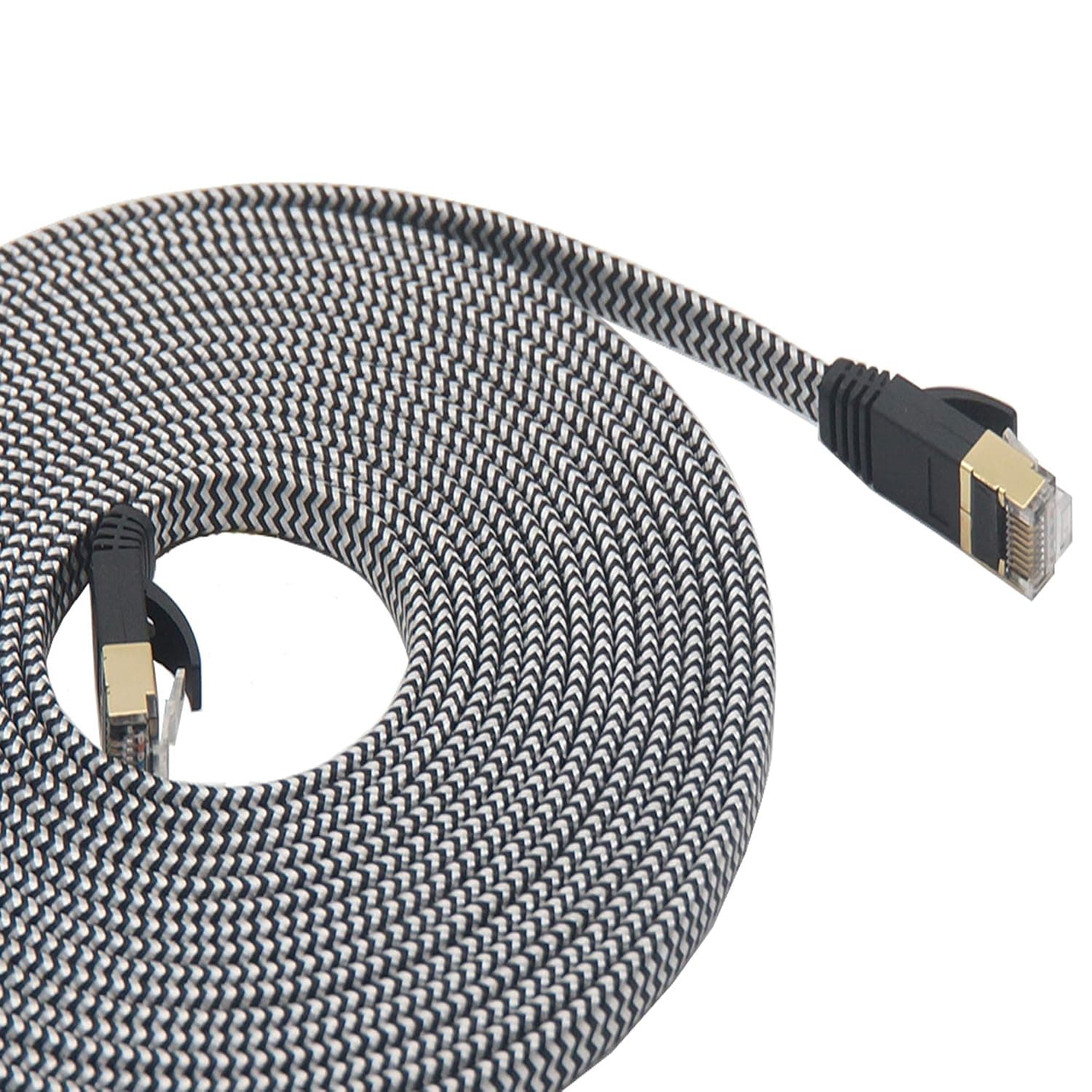 LanYunUmi Cat7 15ft/5m Ethernet Cable Nylon Braided Cat 7 15FT Internet Cable Cable RJ45 Network Cable Cat7 LAN Cable for PC Mac Router Laptop LAN Cable for PC Laptop Modem Router (15FT)