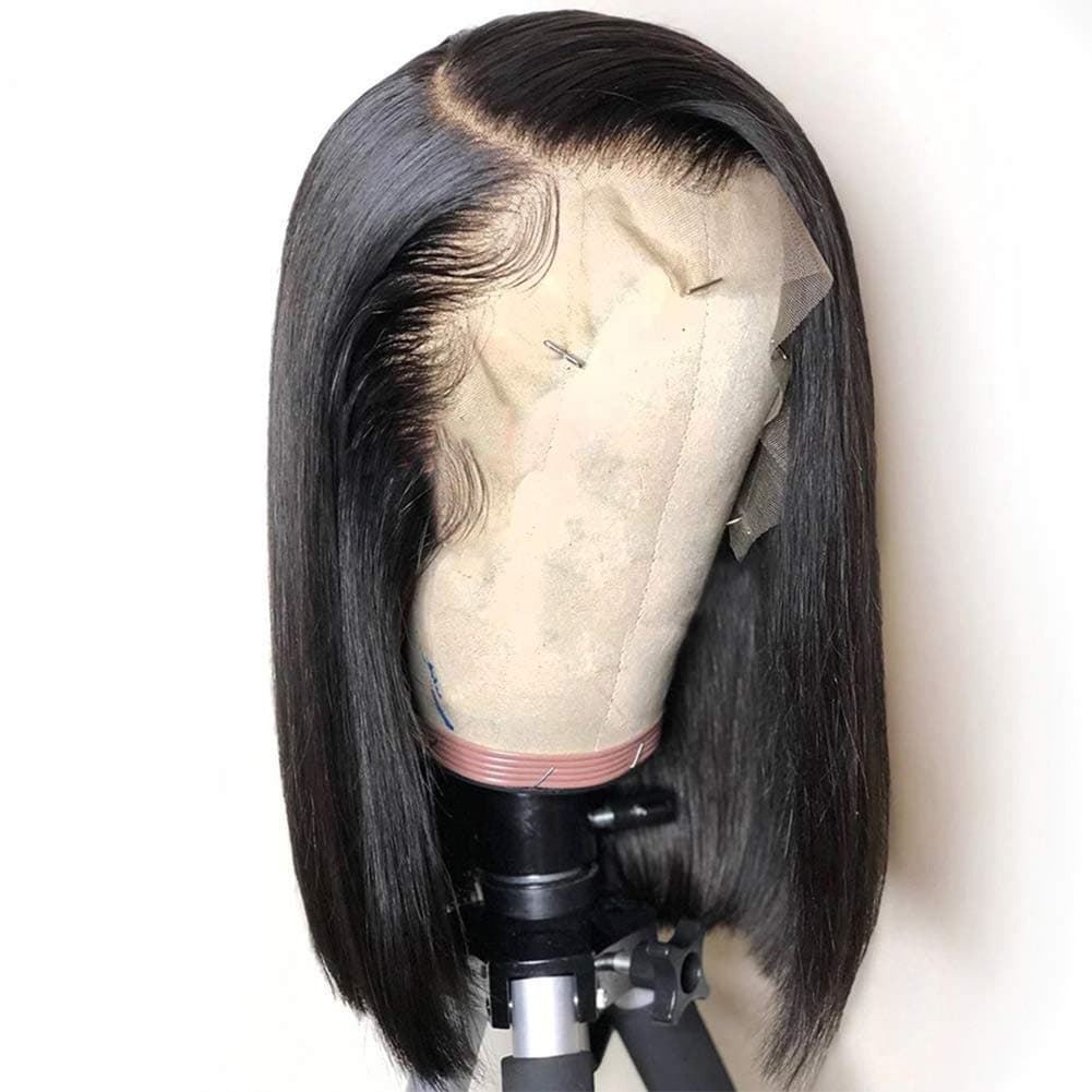 Bob Human Hair Lace Front Wigs Bleached Knots,13x4 Lace Frontal Straight Hair Pre Plucked Baby Hairs, 150% Density 100% Unprocessed Virgin Human Hair(8)