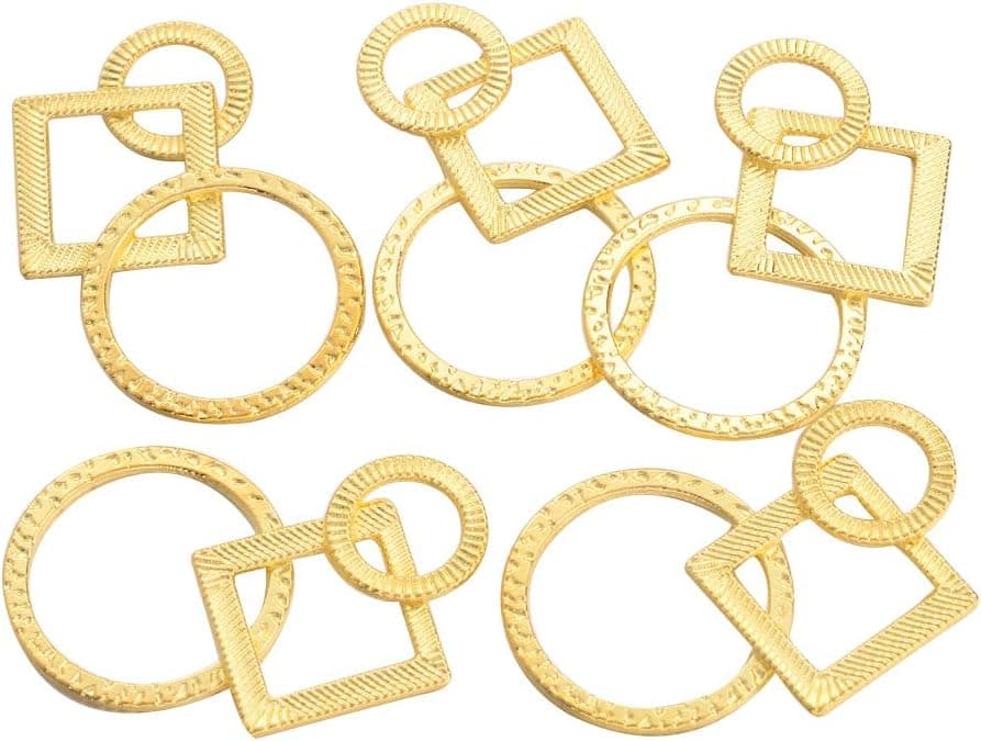 PH PandaHall About 200pcs Alloy Linking Rings Golden Color Charms Circle Pendants for Jewelry Making Lead Free & Cadmium Free & Nickel Free 33mm