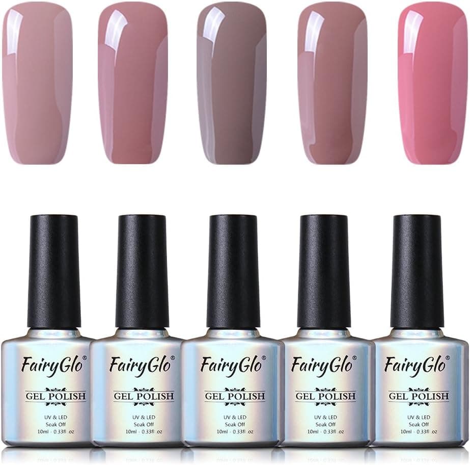FairyGlo Nail Polish UV LED Nail Art Soak Off Manicure Decor Kit Set New 5PCS 10ml 044