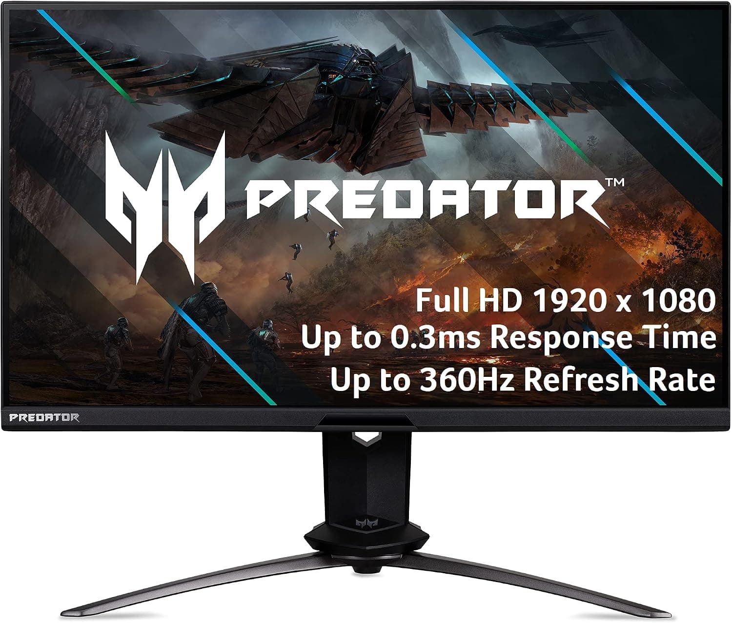 Acer Predator X25 bmiiprzx 24.5" FHD (1920 x 1080) Dual Drive IPS Gaming Monitor | NVIDIA G-SYNC | Up to 360Hz | Up to 0.3ms | 99% sRGB | 400nit | DisplayHDR 400 | Display Port 1.4 & 2 x HDMI 2.0