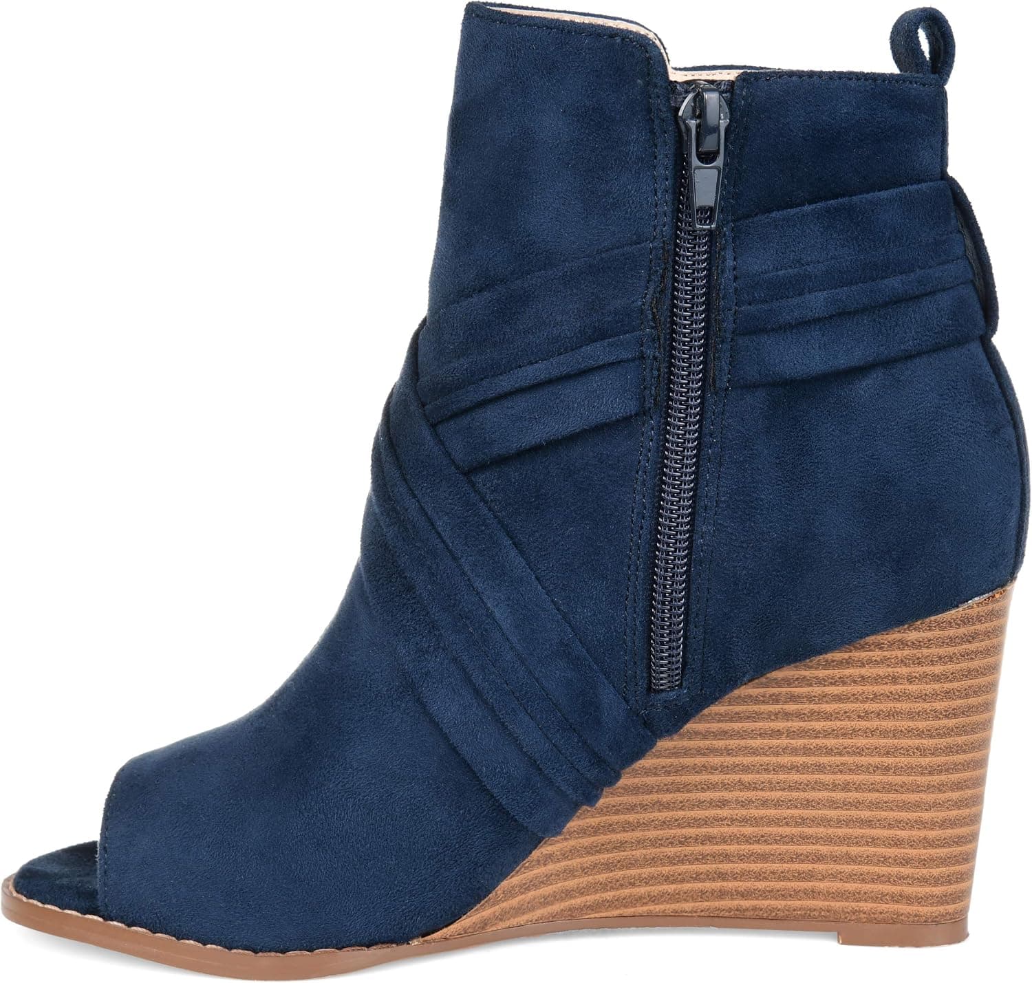 Brinley Co. Womens Open-toe Criss-cross Wedge Bootie